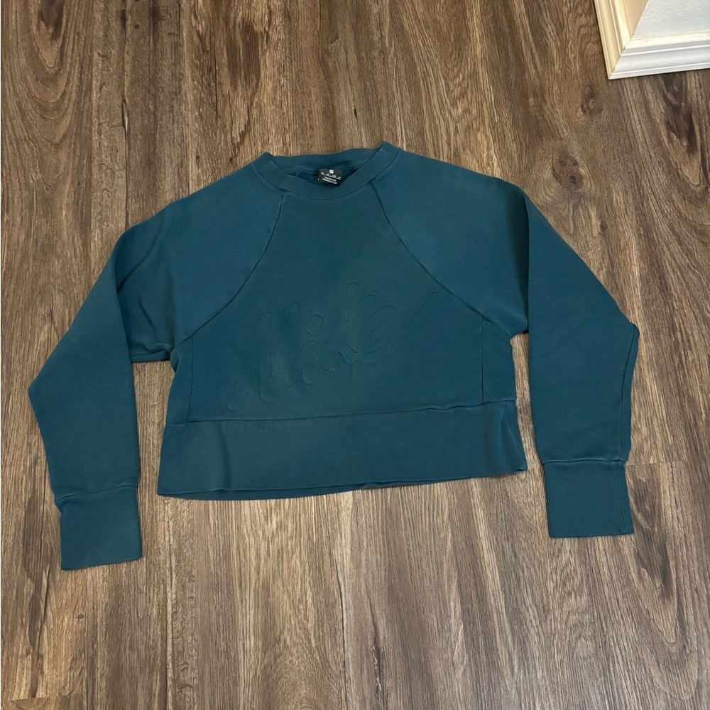 Nike Teal Cropped Crewneck
